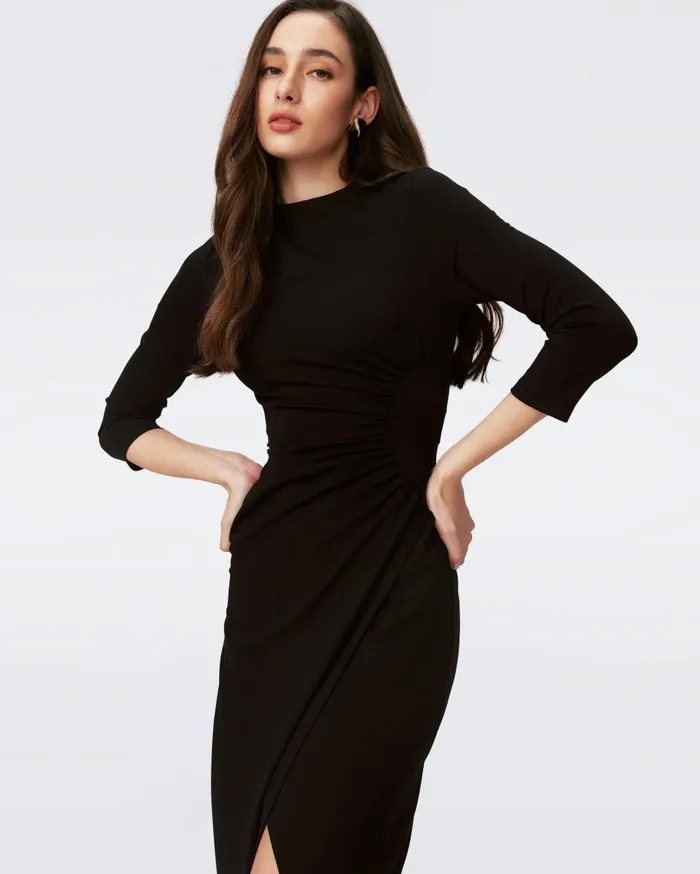 Women Capri Dress Black DVF Dresses