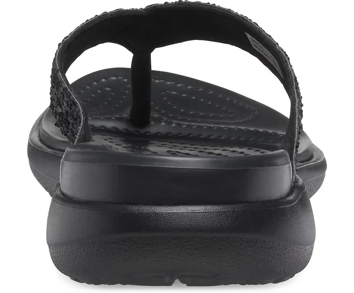 Women Capri V Glitter Flip Black Crocs Sandals
