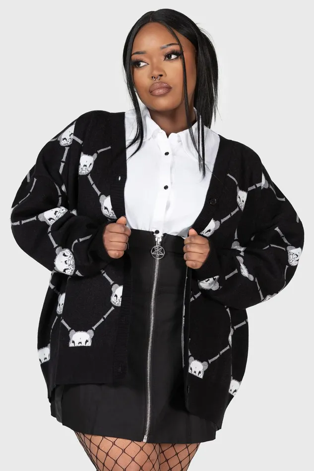 Women Cardigans Killstar Bone To Pick Cardigan