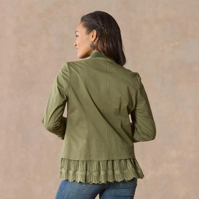 Women Caroline Ruffle Jacket Chive Sundance Catalog Jackets and Coats Women Caroline Ruffle Jacket Chive Sundance Catalog Jackets and Coats