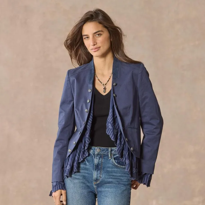 Women Caroline Ruffle Jacket Chive Sundance Catalog Jackets and Coats Women Caroline Ruffle Jacket Chive Sundance Catalog Jackets and Coats