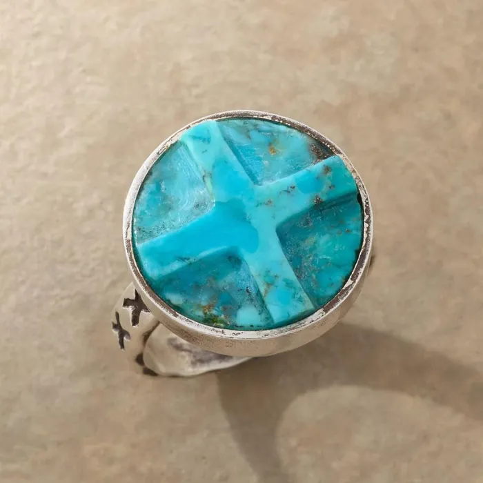 Women Carved Cross Ring Sundance Catalog Rings