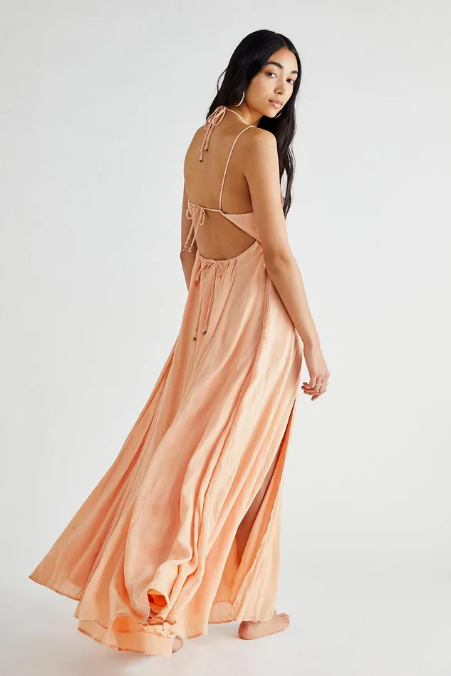 Women Casual Dresses Free People Coming Through Maxi Dress Honey Suckle
