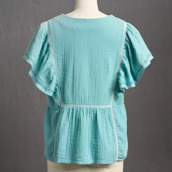 Women Charming Days Top Turquoise Sundance Catalog Tops Women Charming Days Top Turquoise Sundance Catalog Tops