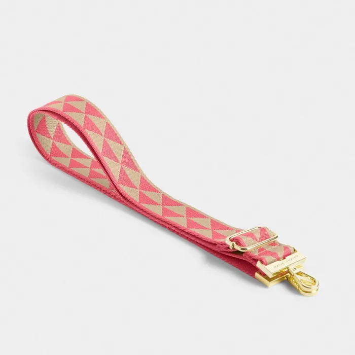 Women ClipOn Accessories Katie Loxton Canvas Bag Strap In Coral 8211 Crossbody Bag Strap