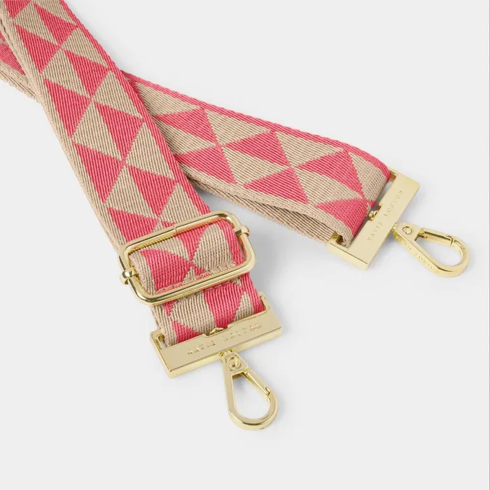 Women ClipOn Accessories Katie Loxton Canvas Bag Strap In Coral 8211 Crossbody Bag Strap