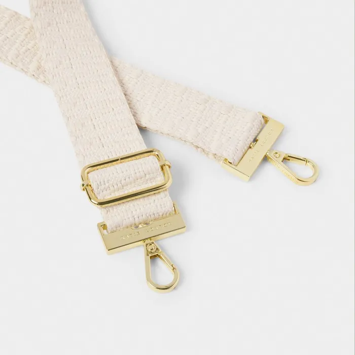 Women ClipOn Accessories Katie Loxton Canvas Bag Strap In Ecru 8211 Crossbody Bag Strap