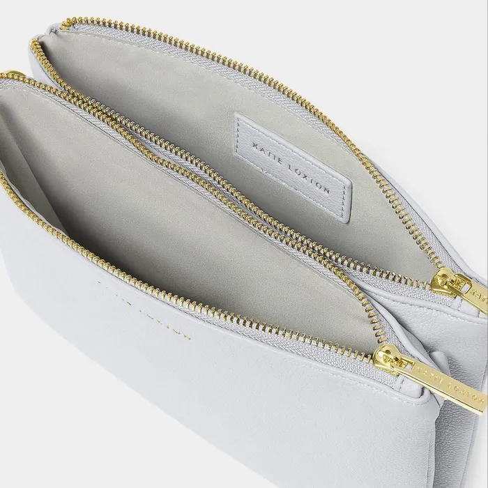 Women Clutch Bags and Pouches Katie Loxton Duo Pouch In Powder Blue 8211 Clutch Bag