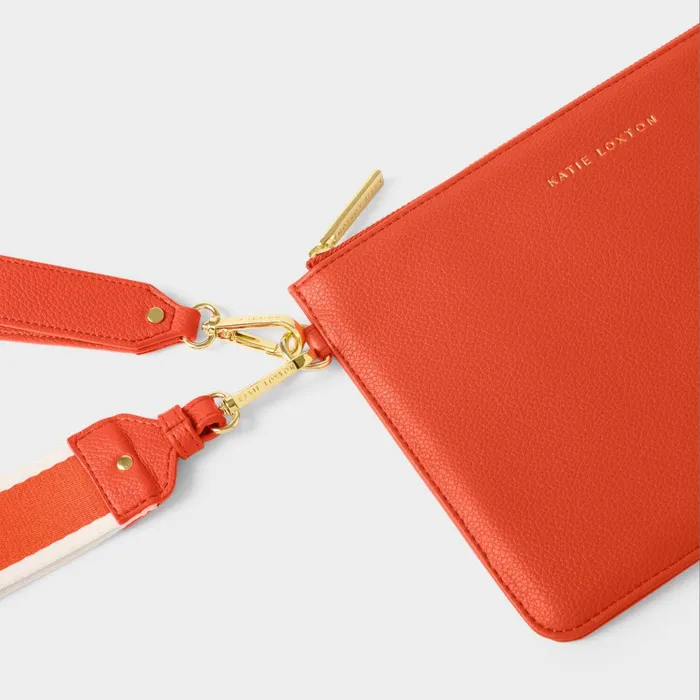 Women Clutch Bags and Pouches Katie Loxton Hallie Wristlet Pouch In Deep Orange 8211 Clutch Bag