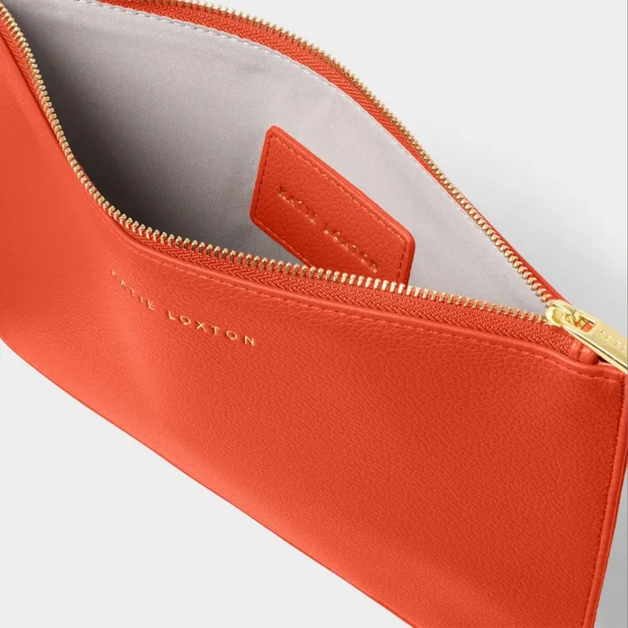Women Clutch Bags and Pouches Katie Loxton Hallie Wristlet Pouch In Deep Orange 8211 Clutch Bag