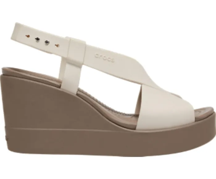 Women Crocs Brooklyn High Wedge Stucco Mushroom Crocs Sandals