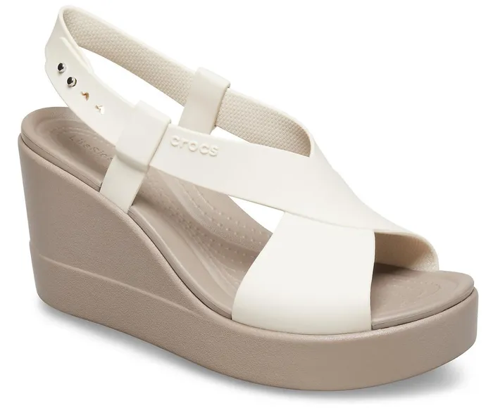Women Crocs Brooklyn High Wedge Stucco Mushroom Crocs Sandals