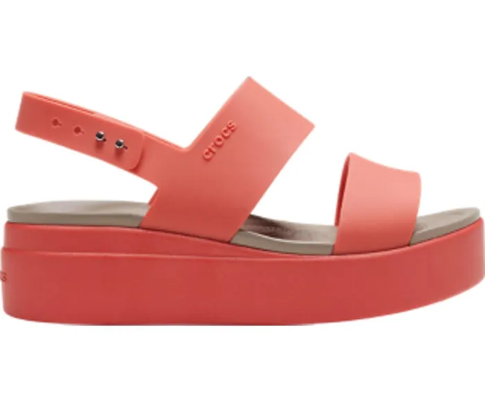 Women Crocs Brooklyn Low Wedge Spicy Orange Spicy Orange Crocs Sandals
