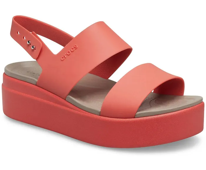 Women Crocs Brooklyn Low Wedge Spicy Orange Spicy Orange Crocs Sandals