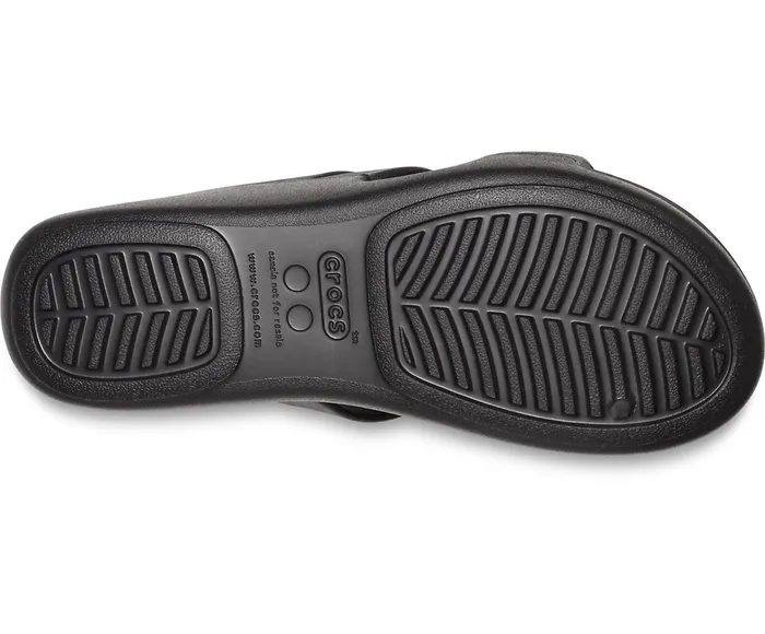 Women Crocs Monterey Strappy Wedge Black Crocs Sandals