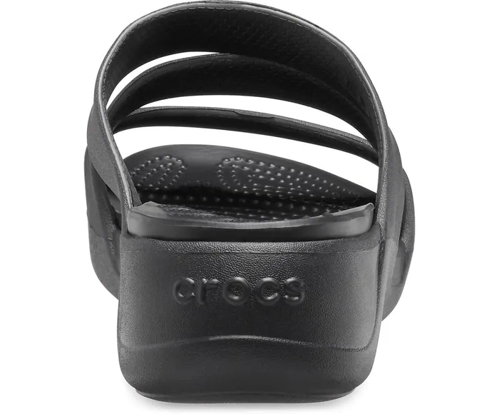 Women Crocs Monterey Strappy Wedge Black Crocs Sandals