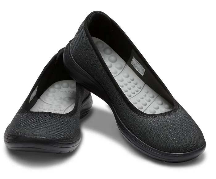 Women Crocs Reviva Flat Black Black Crocs Flats