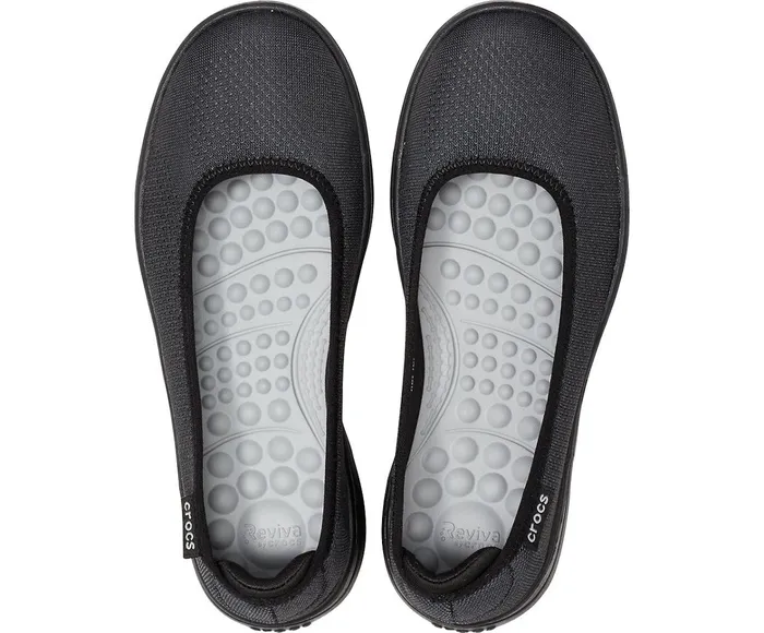 Women Crocs Reviva Flat Black Black Crocs Flats