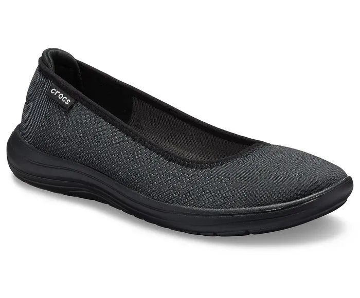 Women Crocs Reviva Flat Black Black Crocs Flats