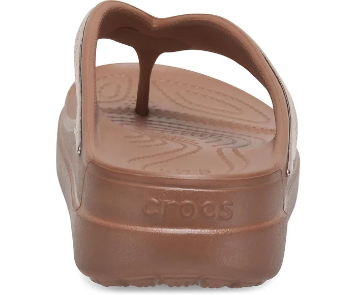 Women Crocs Sloane Shine Wedge Flip Bronze Crocs FlipFlops