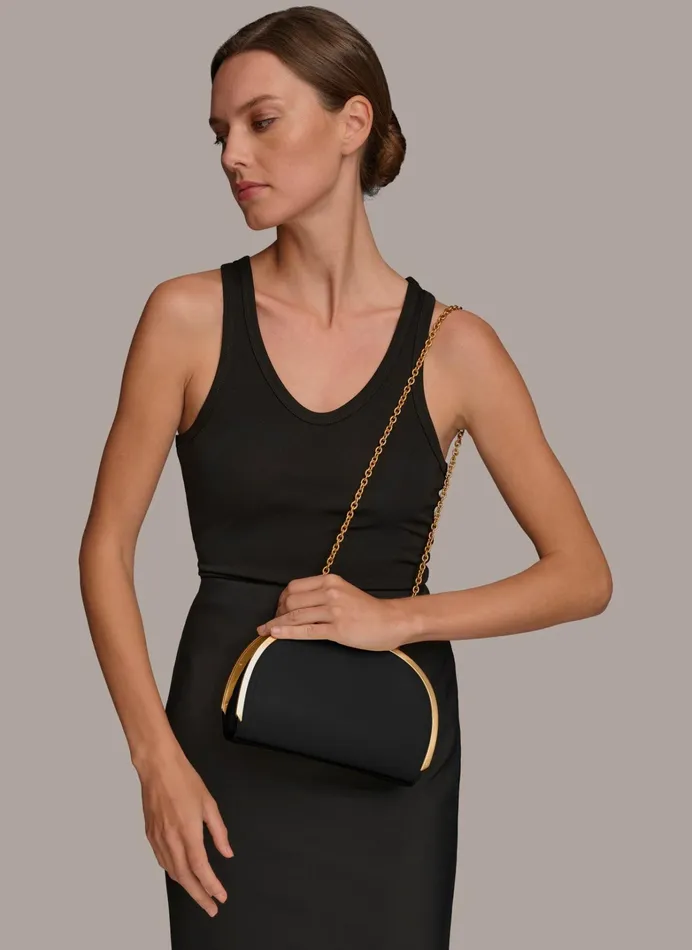 Women Crossbody Bags And Satchels Donna Karan LAWRENCE CLUTCH Black