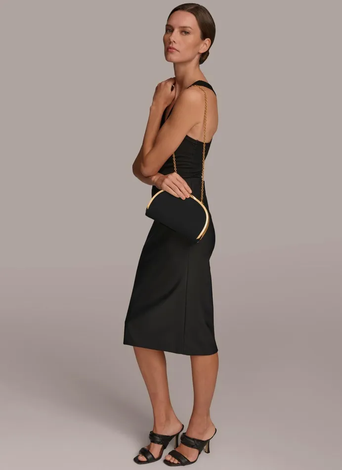 Women Crossbody Bags And Satchels Donna Karan LAWRENCE CLUTCH Black