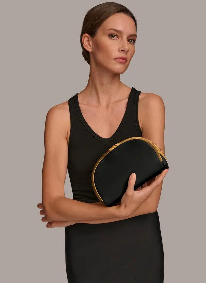 Women Crossbody Bags And Satchels Donna Karan LAWRENCE CLUTCH Black