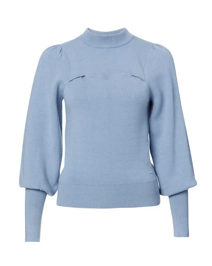 Women CutOut Nadeline Puff Sweater Ashley Blue Buffalo David Bitton Sweaters