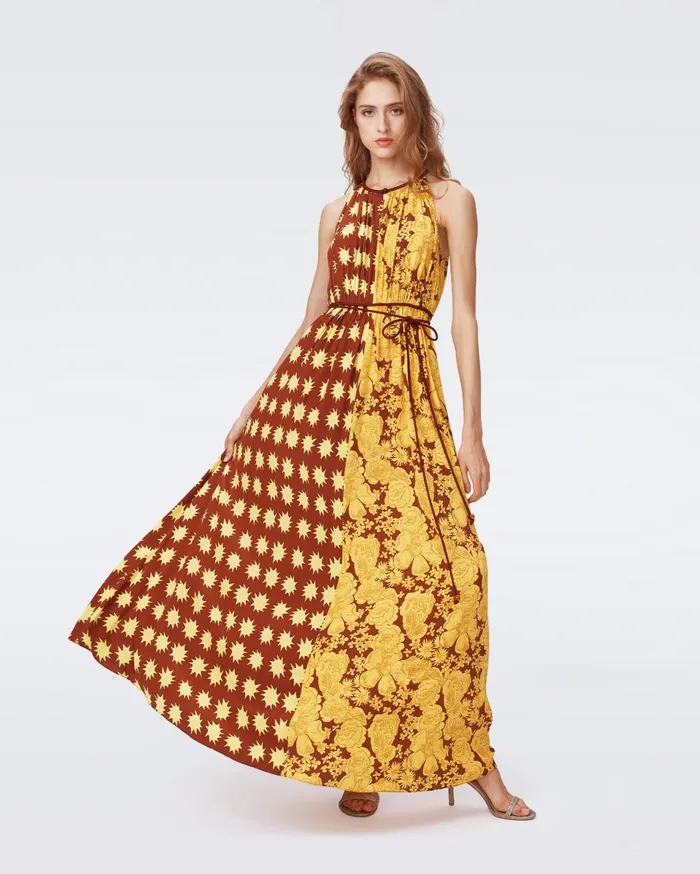 Women Darla Dress June Bloom Yellow And Sun Kissed DVF Dresses