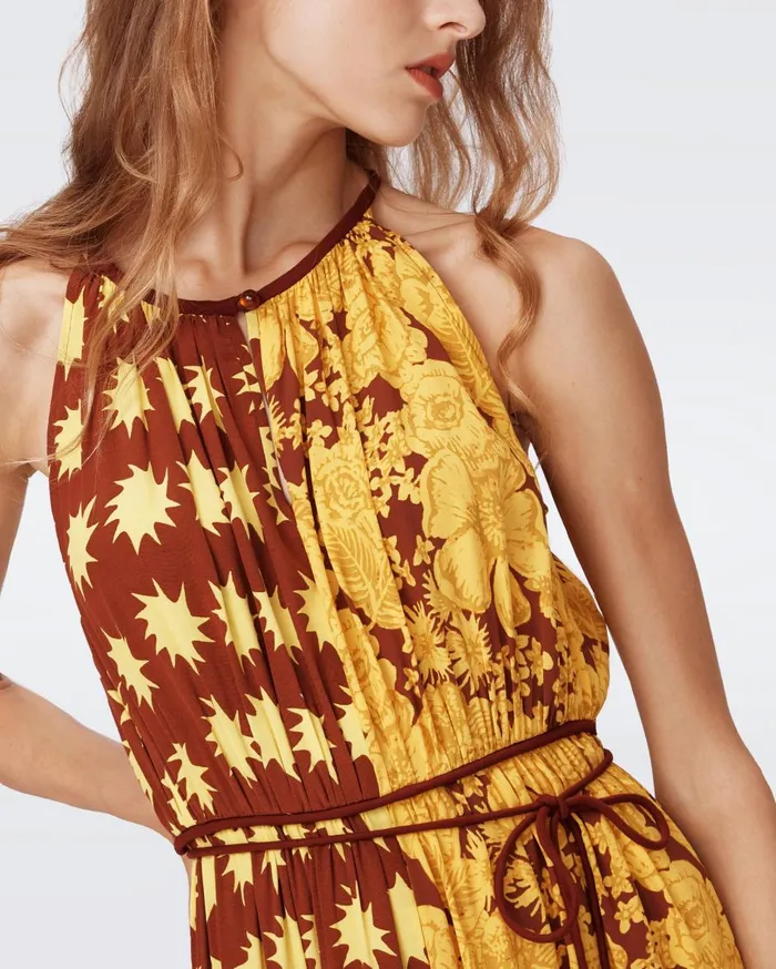 Women Darla Dress June Bloom Yellow And Sun Kissed DVF Dresses