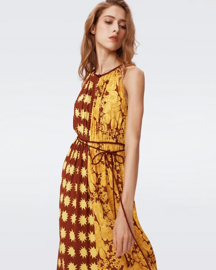 Women Darla Dress June Bloom Yellow And Sun Kissed DVF Dresses