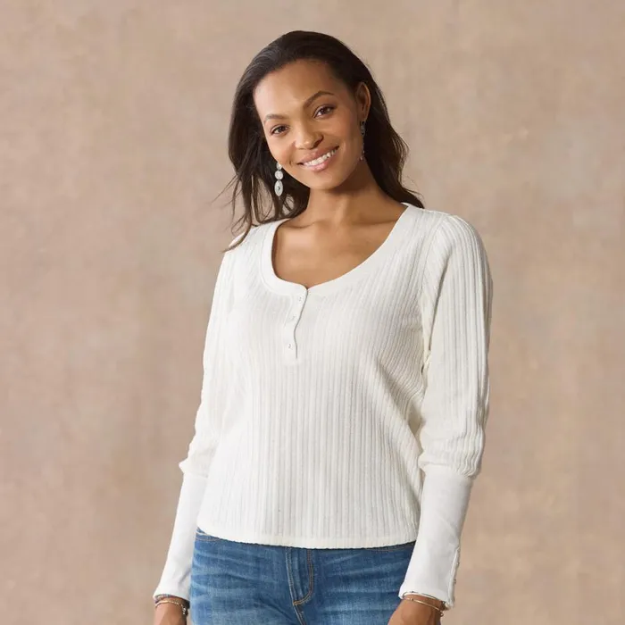 Women Dearly Devoted Henley Petite Marshmallow Sundance Catalog Petite Styles