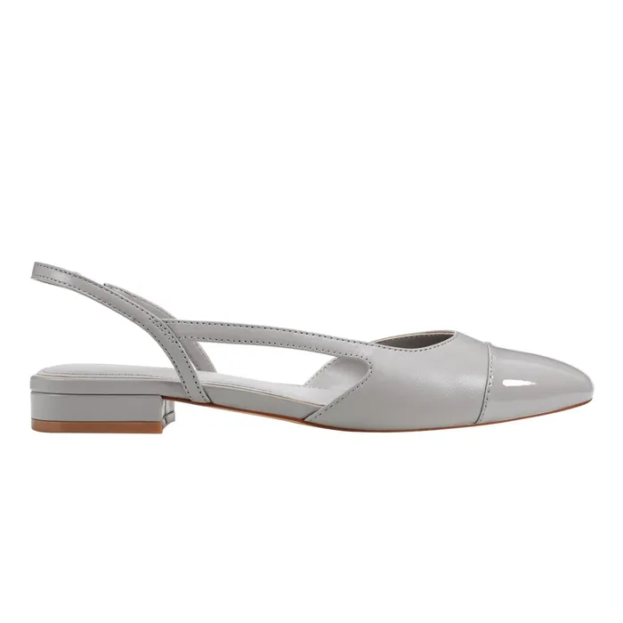 Women Dela Closed Toe Slingback Dress Flat Light Grey Marc Fisher Loafers and Flats