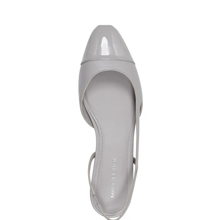 Women Dela Closed Toe Slingback Dress Flat Light Grey Marc Fisher Loafers and Flats