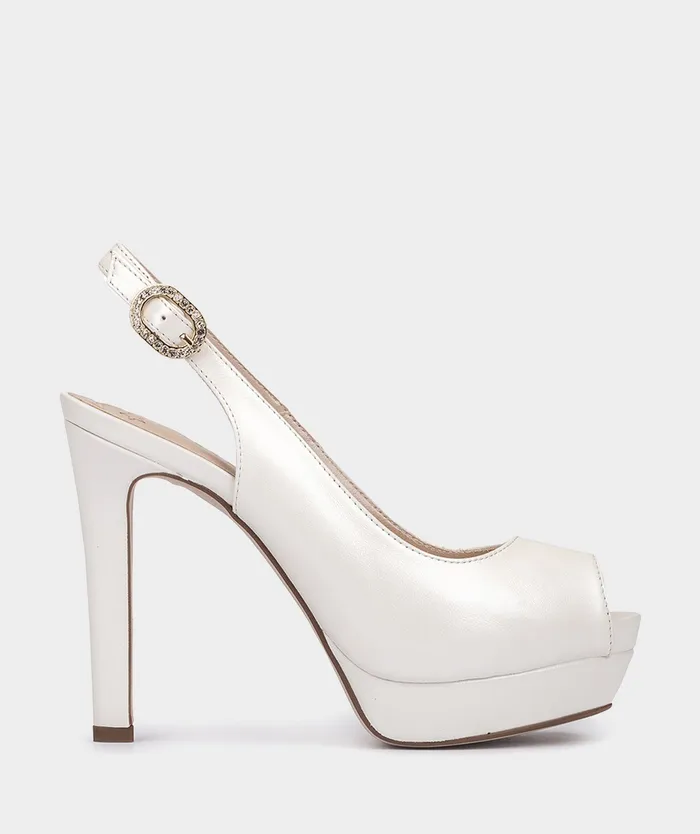 Women Delhi White 8211 Heeled Sandals Pedro Miralles