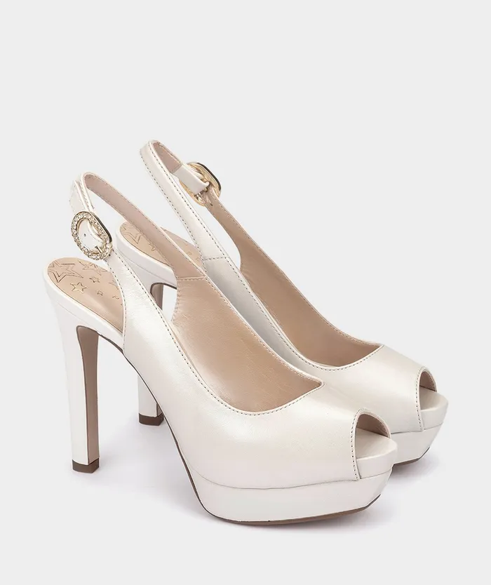 Women Delhi White 8211 Heeled Sandals Pedro Miralles