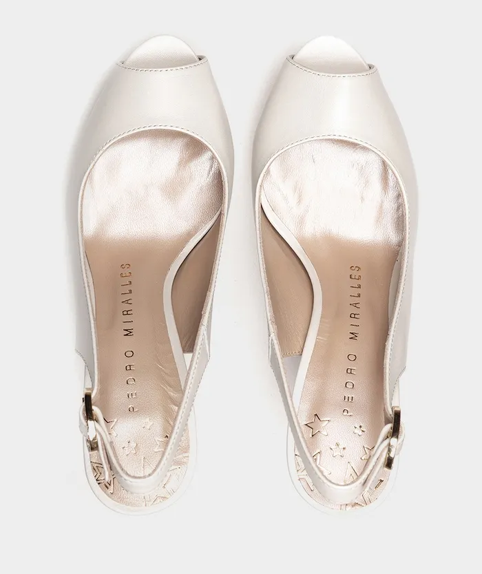 Women Delhi White 8211 Heeled Sandals Pedro Miralles