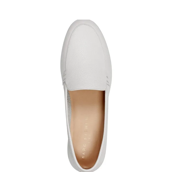 Women Docida Loafer Chic Cream Leather Marc Fisher Loafers and Flats
