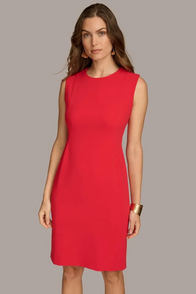 Women Dresses And Jumpsuits Donna Karan CREPE SHEATH DRESS Red