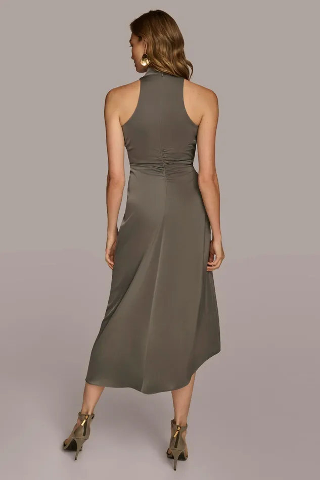 Women Dresses And Jumpsuits Donna Karan MOCK NECK A LINE MIDI DRESS Iron
