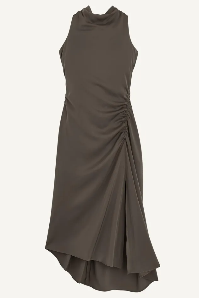 Women Dresses And Jumpsuits Donna Karan MOCK NECK A LINE MIDI DRESS Iron