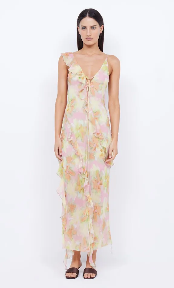 Women Dresses Bec Bridge COURTNEY FRILL MAXI DRESS Pink Blossom