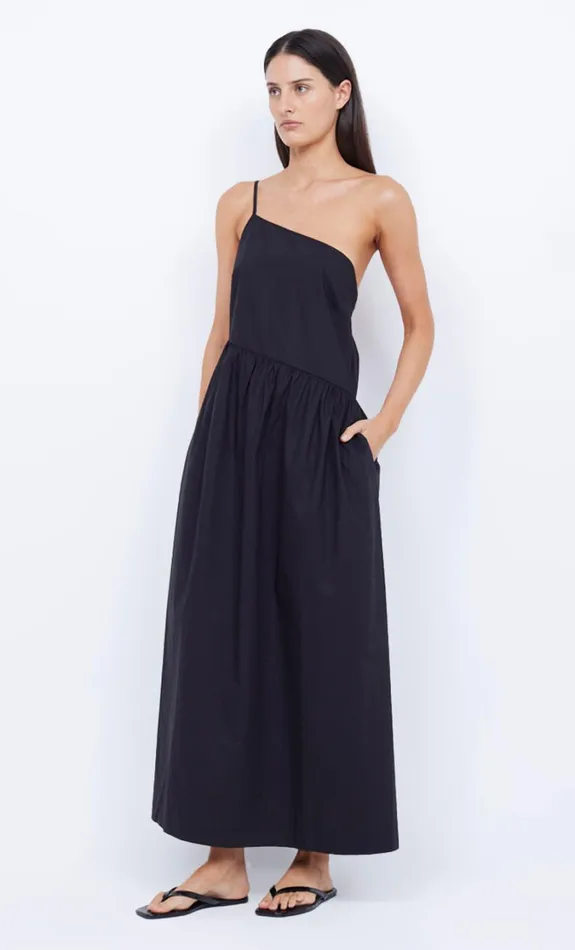 Women Dresses Bec Bridge LENNOX ONE SHOULDER MAXI Black