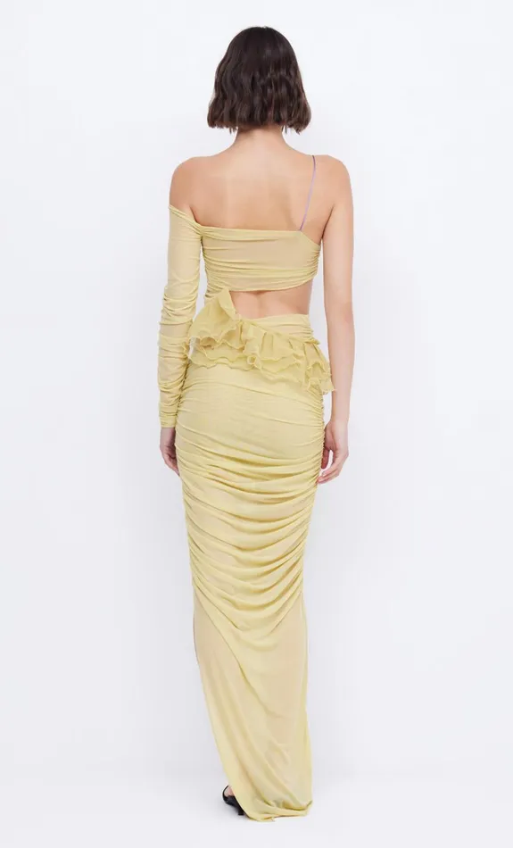Women Dresses Bec Bridge SPIRAL CRUSH ASYM MAXI Citrus