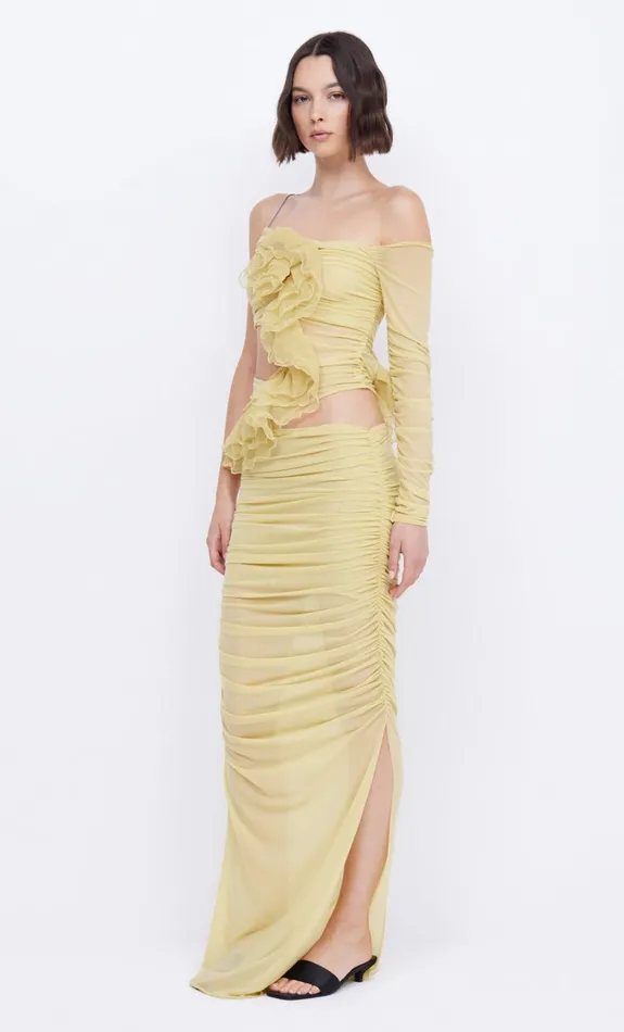 Women Dresses Bec Bridge SPIRAL CRUSH ASYM MAXI Citrus