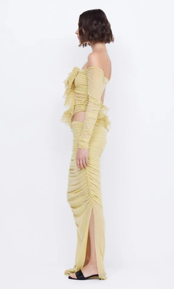 Women Dresses Bec Bridge SPIRAL CRUSH ASYM MAXI Citrus