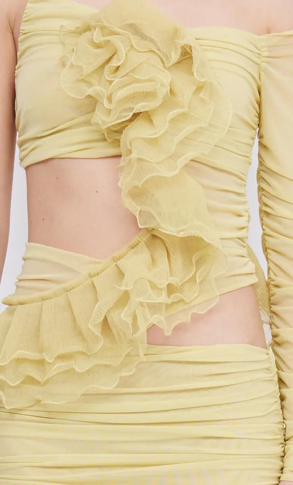 Women Dresses Bec Bridge SPIRAL CRUSH ASYM MAXI Citrus