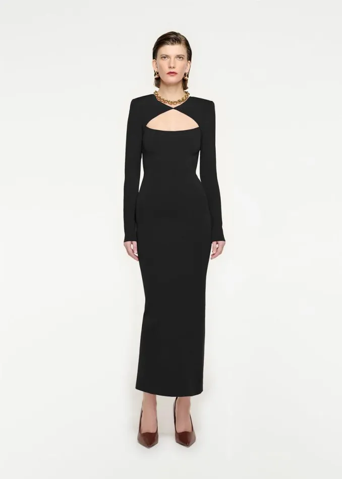 Women Dresses Roland Mouret Long Sleeve Knit Midi Dress