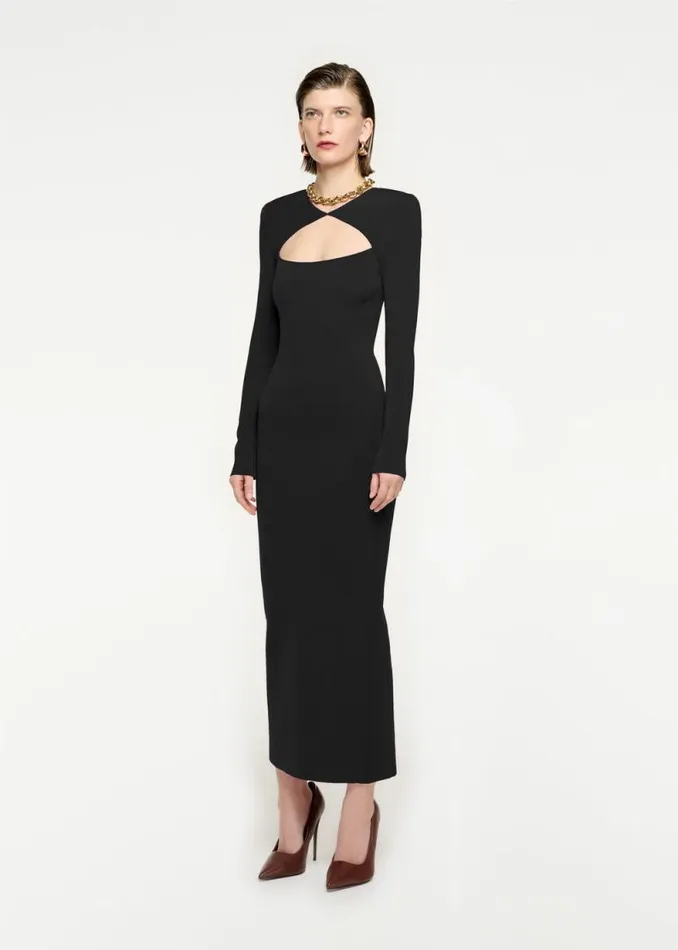 Women Dresses Roland Mouret Long Sleeve Knit Midi Dress