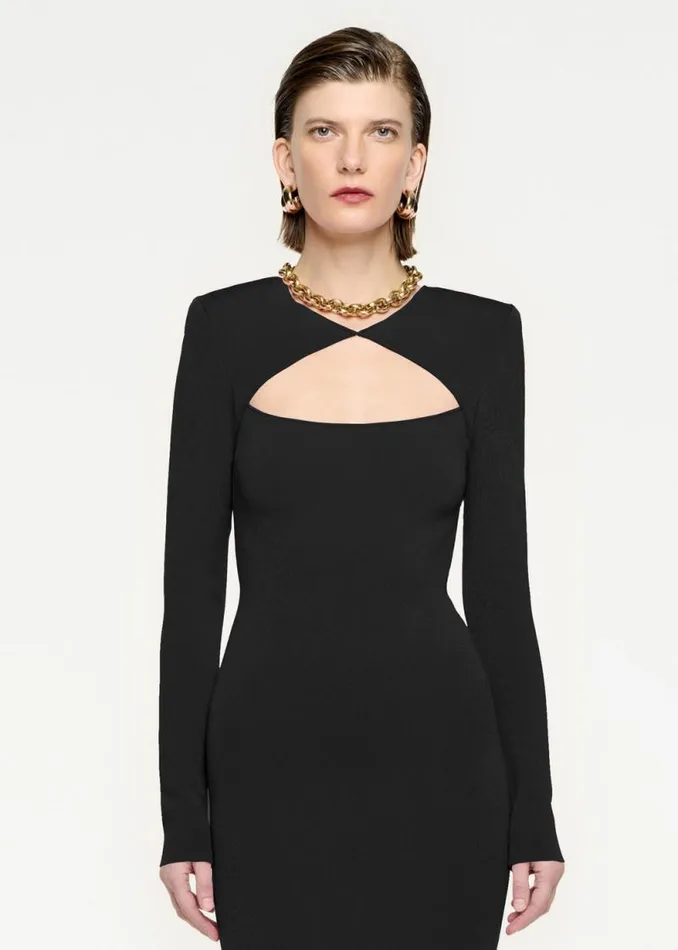Women Dresses Roland Mouret Long Sleeve Knit Midi Dress